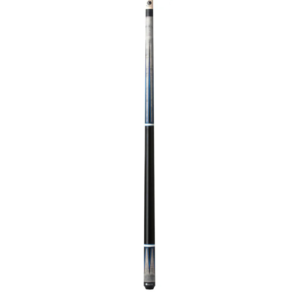 Lucasi Custom Black & Grey/Blue Wrapless Cue - Image 3