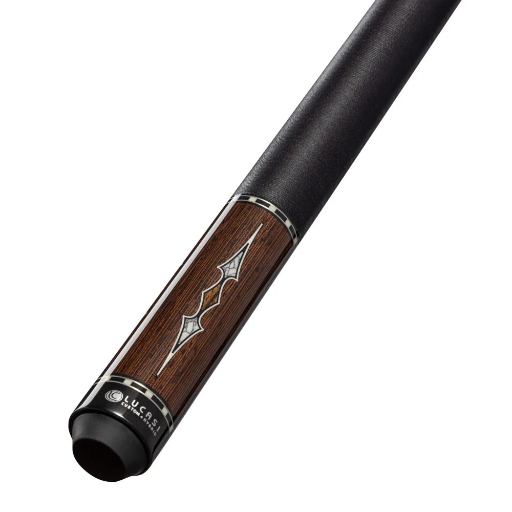 Lucasi Custom Black Palm & Bocote/White Recon Cue with Black Linen Wrap - Image 4