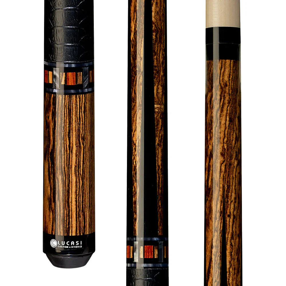 Lucasi Custom Exotic Bocote & Black Cue With Embossed Leather Wrap - Image 2