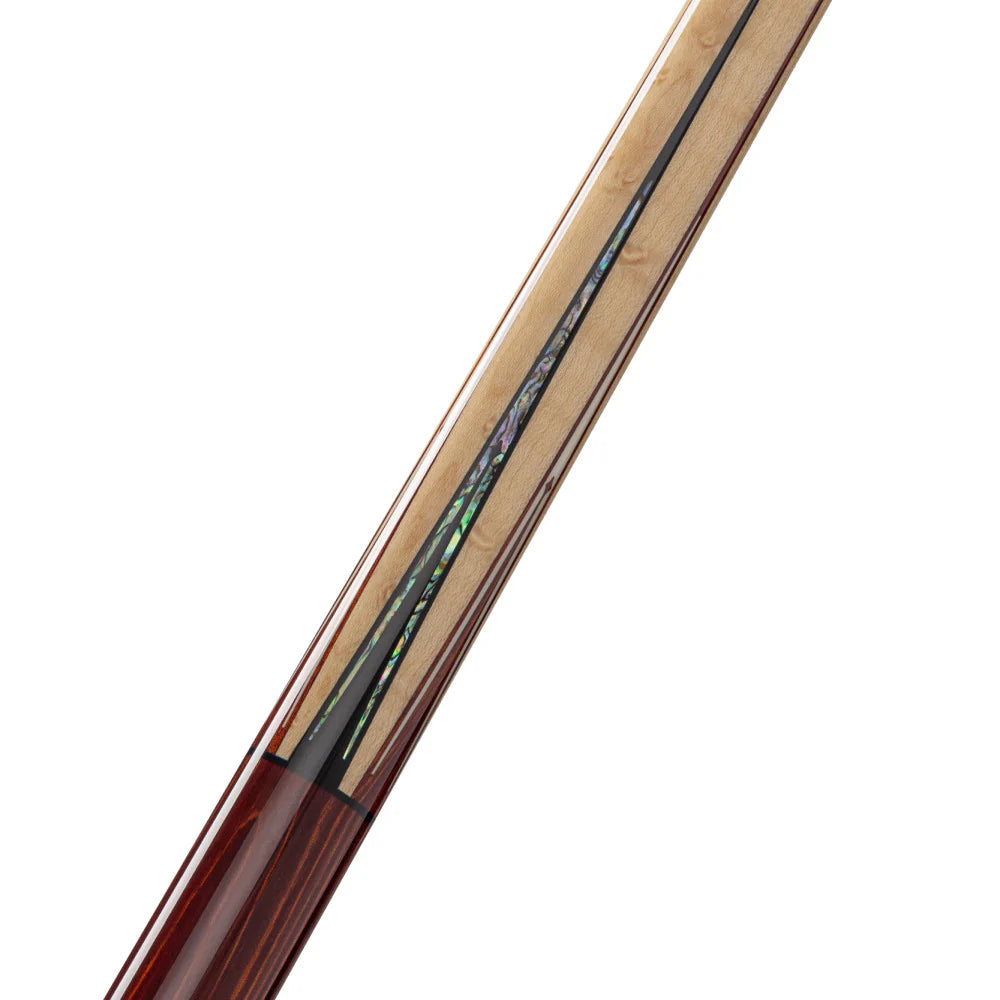 Lucasi Custom Natural Birdseye Maple & Black/White Mother of Pearl Inlays Wrapless Cue