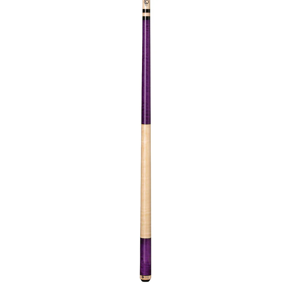 Lucasi Custom Purple Stained & Natural Birdseye Wrapless Cue - Image 3