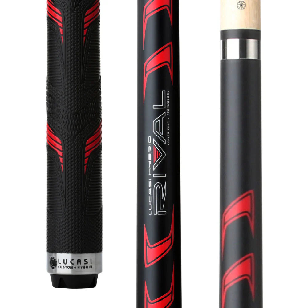 Black & Metallic Red Matte Finish Cue