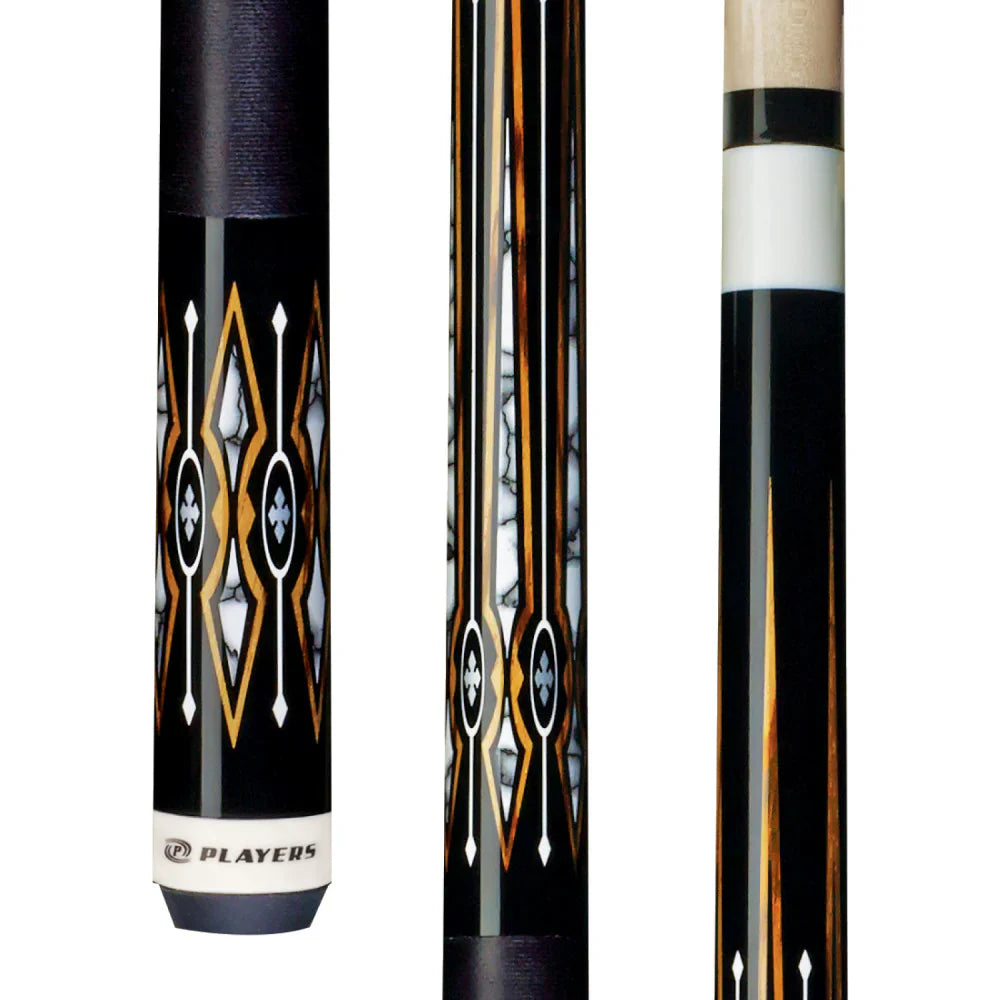 Players Black With White Recon Diamond Cue