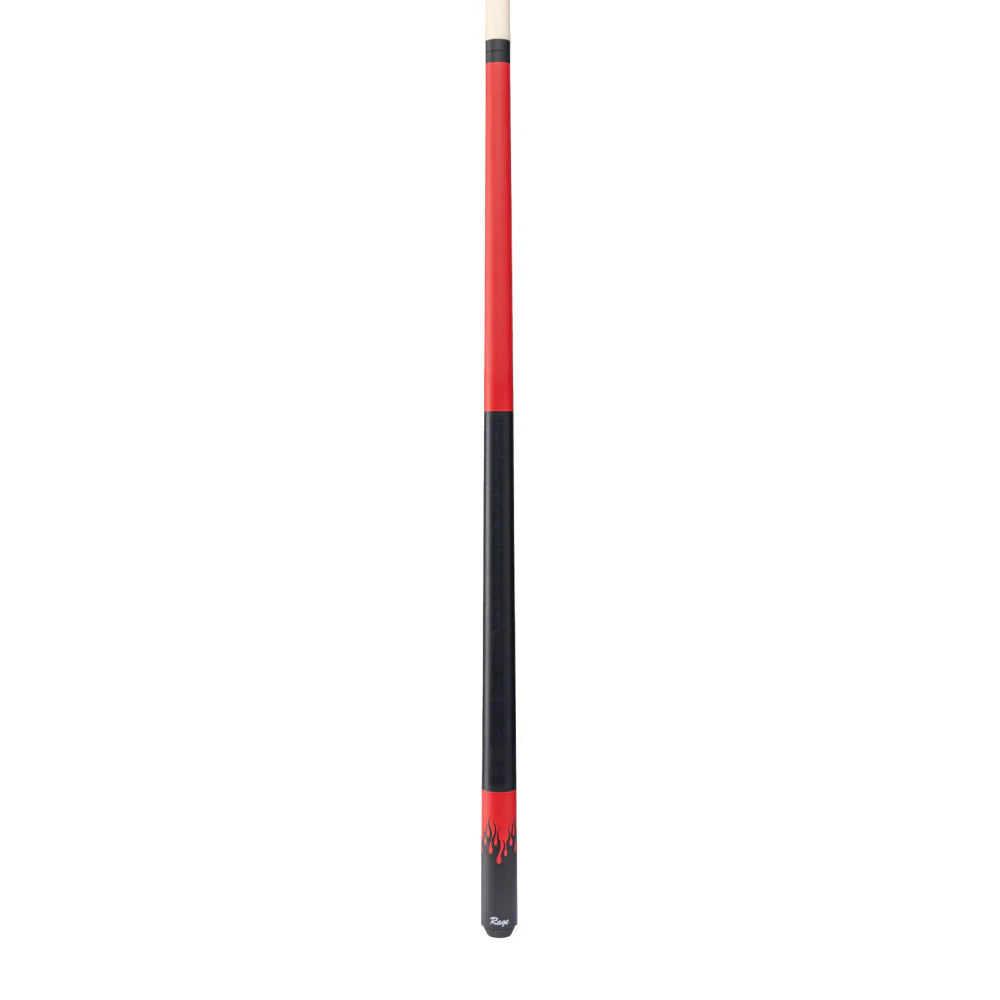 Rage Orange Flames Cue with Black Linen Wrap