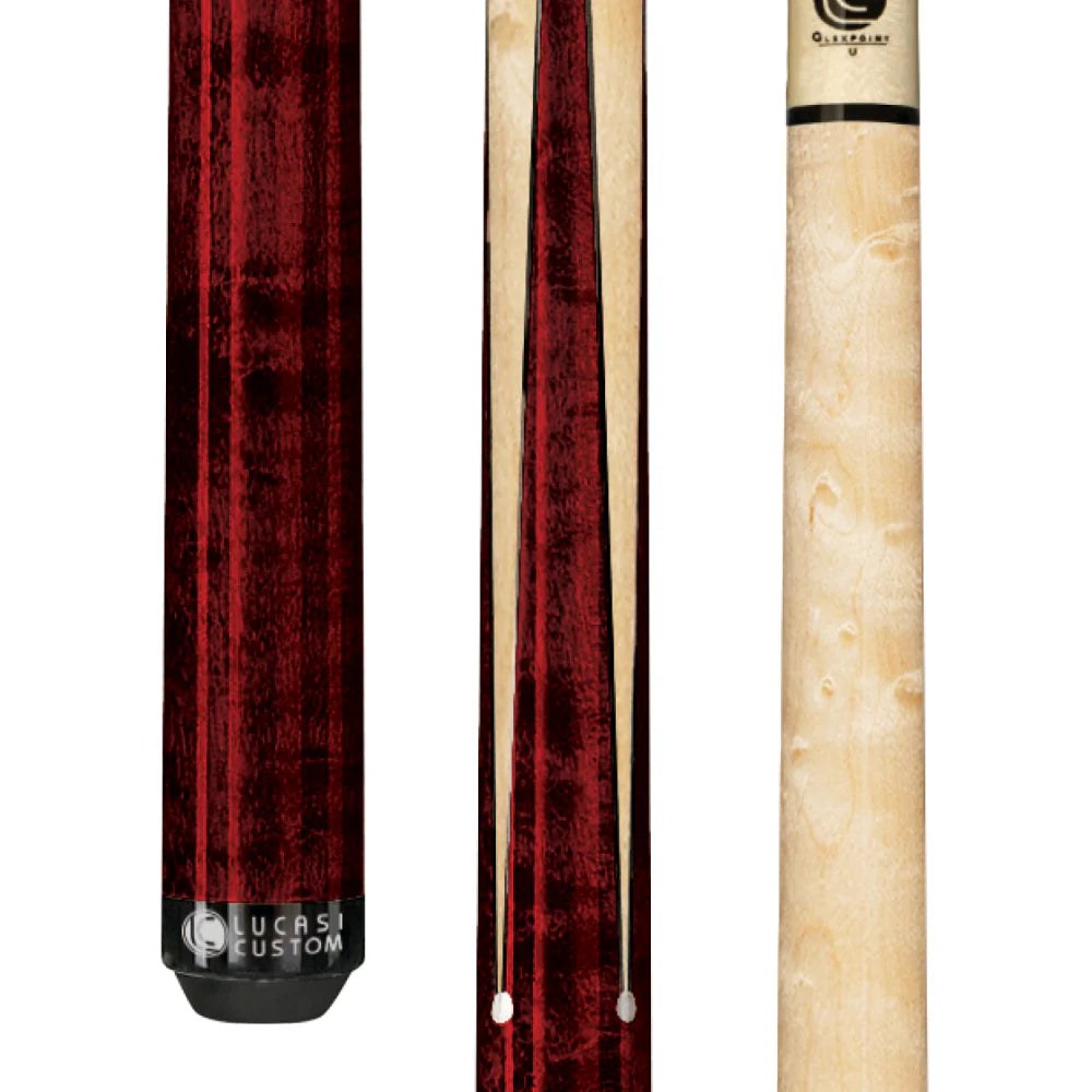 Lucasi Custom Red Maple Sneaky Pete Wrapless Cue - Image 2