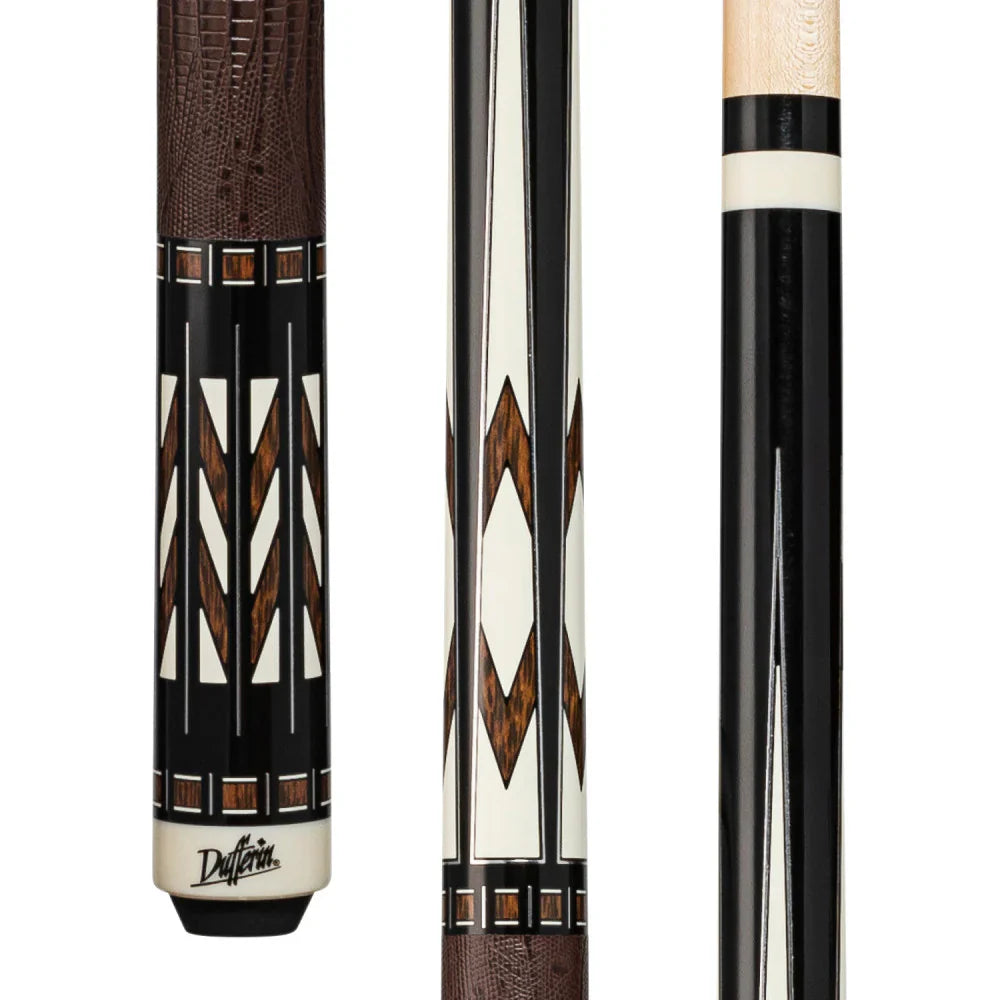 Dufferin Black & Brown Cue With Embossed Leather Wrap