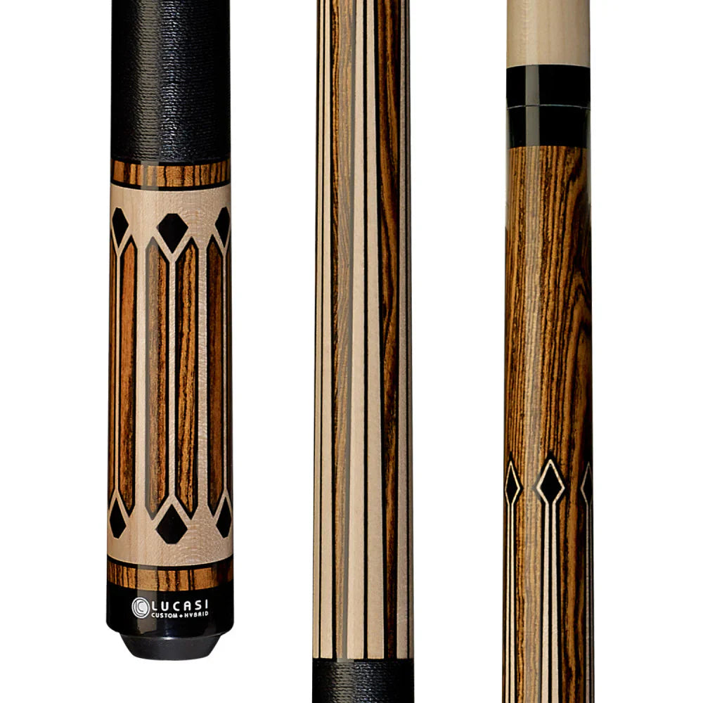 Lucasi Custom Exotic Bocote/Curly Maple & Black Cue