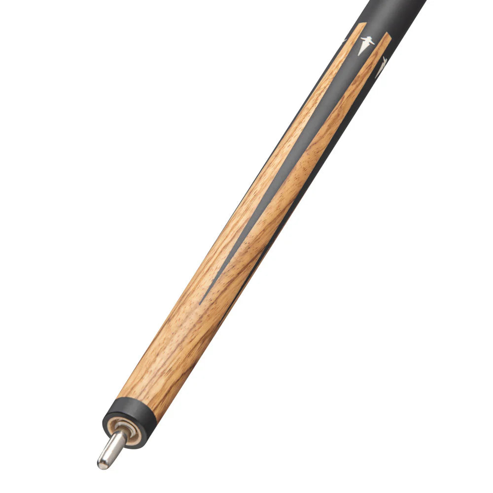 Lucasi Custom Matte Zebrawood & Black/White Inlays Wrapless Cue