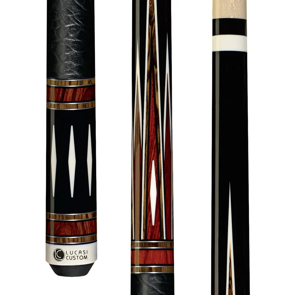 Bocote Cue With Embossed Leather Wrap