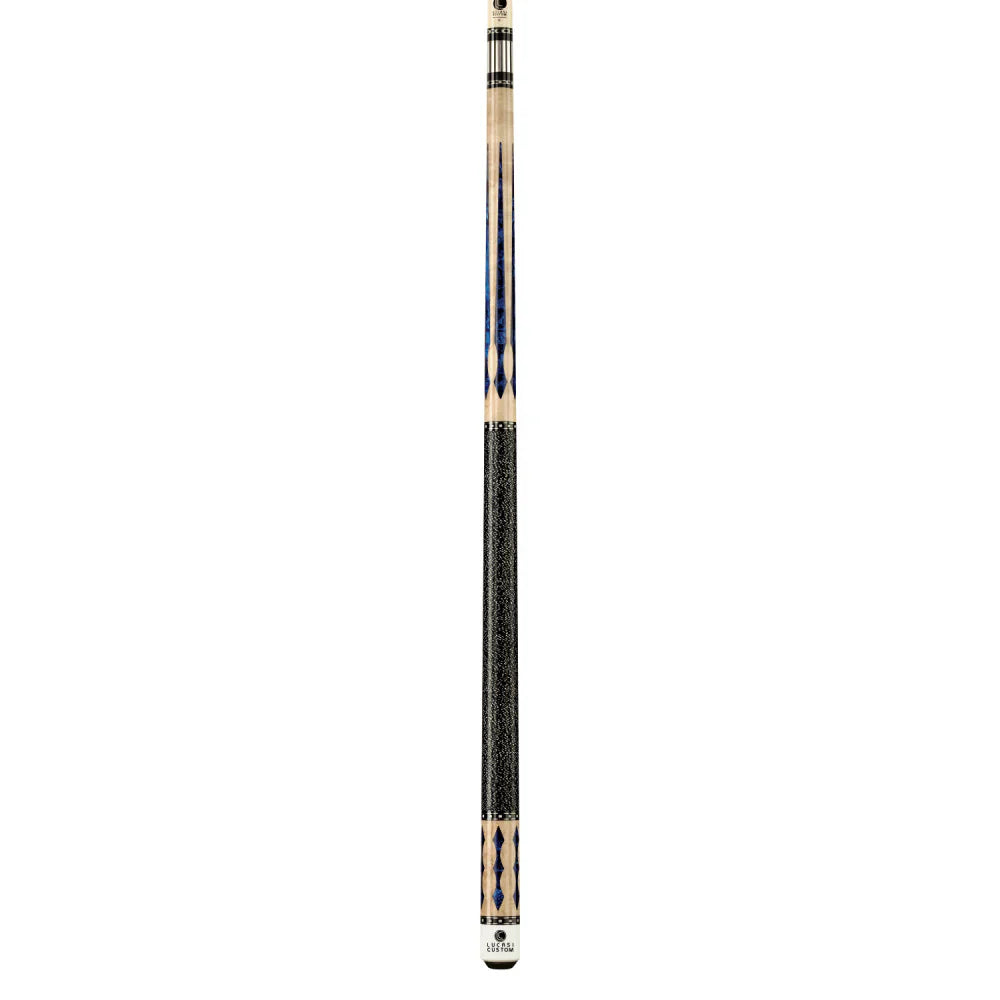 Blue Luster Cue With Black & White Linen Wrap