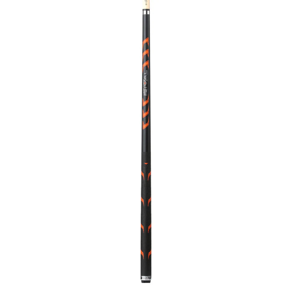 Black & Metallic Orange Matte Finish Cue