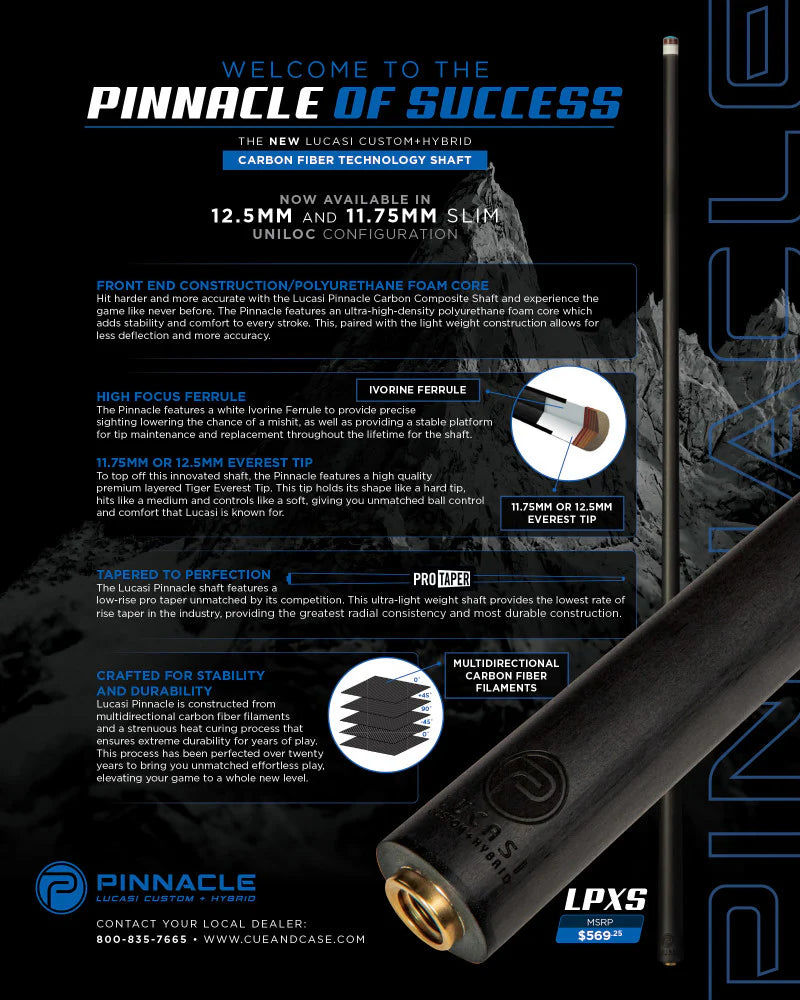 Lucasi Pinnacle Carbon Fiber Shaft - 5/16 x 14