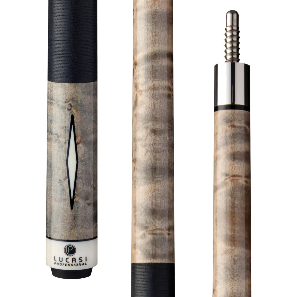 Lucasi Pro Series - Grey Wash Birdseye Maple Cue Butt - Radial