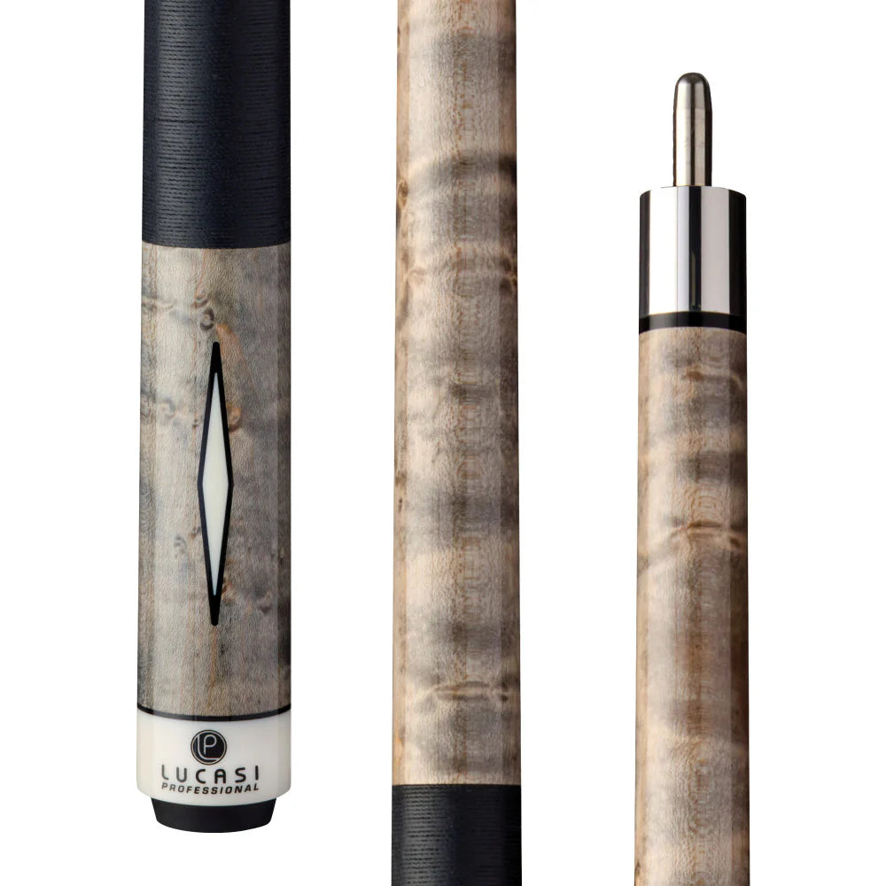Lucasi Pro Series - Grey Wash Birdseye Maple Cue Butt - Uni-Loc