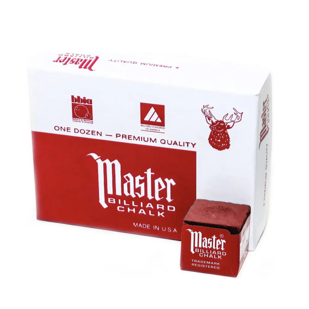 Master Billiard Chalk - 12 Count - Burgundy