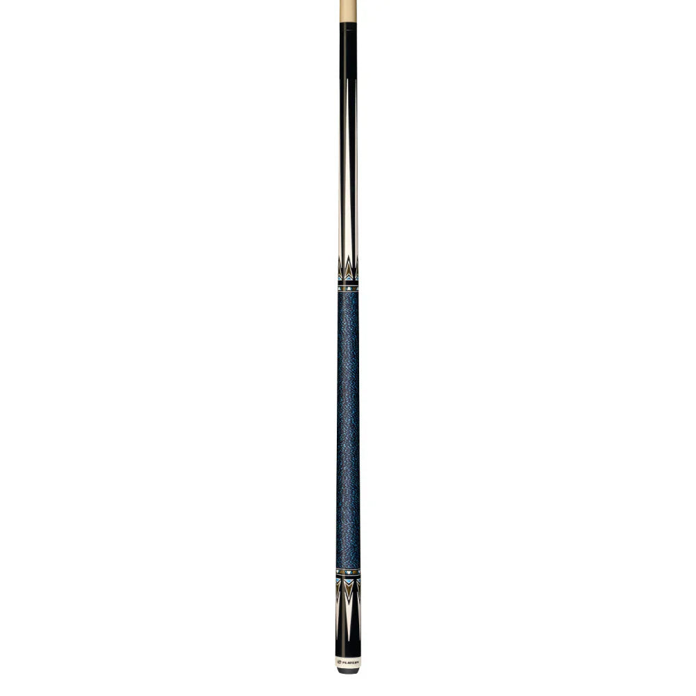 Players Black & Bocote Cue With Blue/Black Linen Wrap