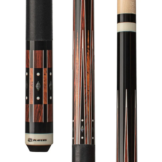 Players Black & Cocobolo Cue With Black Linen Wrap