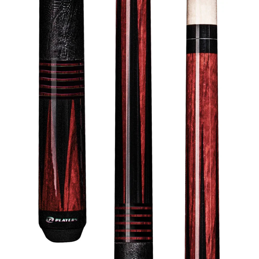 Players Cocobolo Stain Zebrawood Cue With Leatherette Wrap