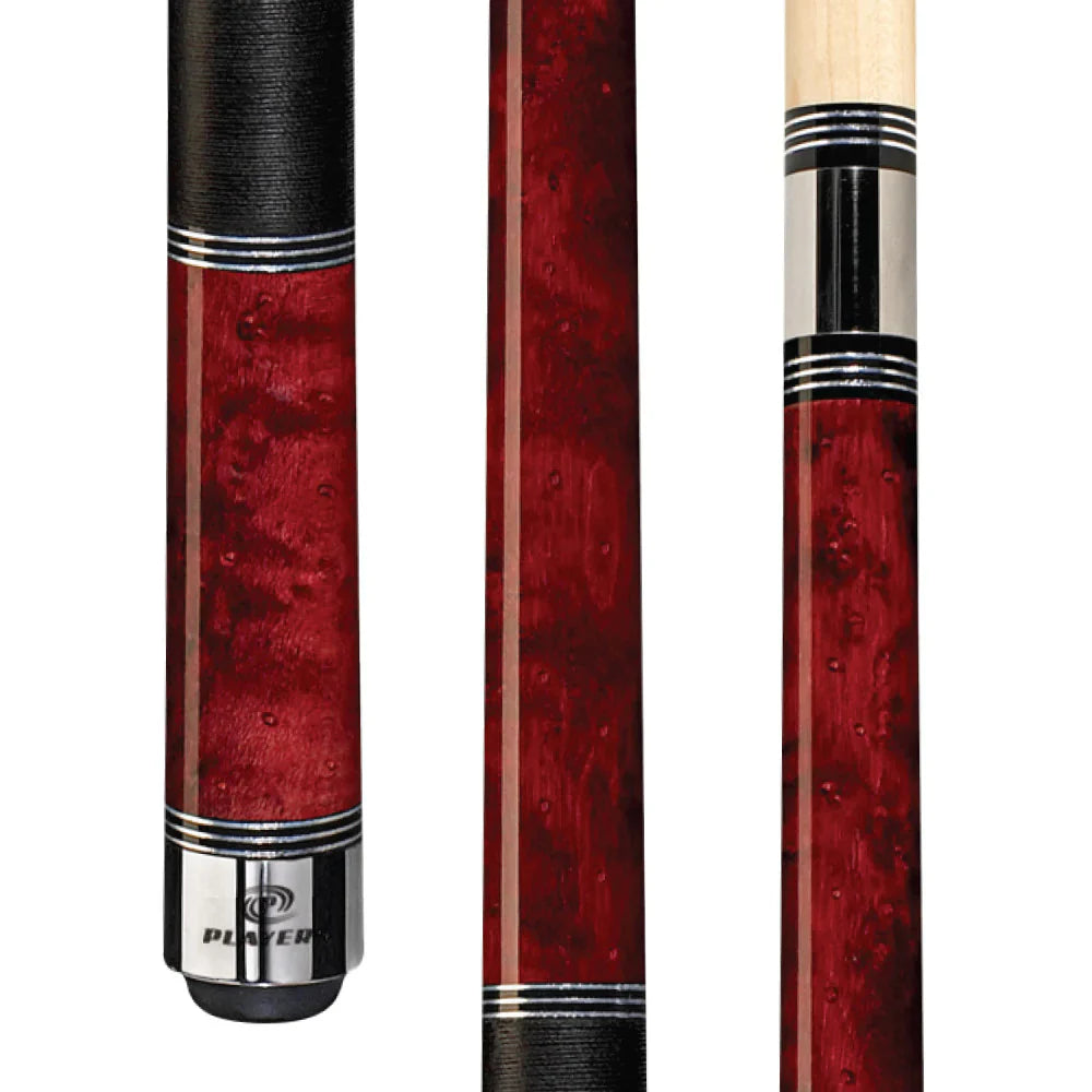 Players Crimson Birdseye Cue With Black Linen Wrap