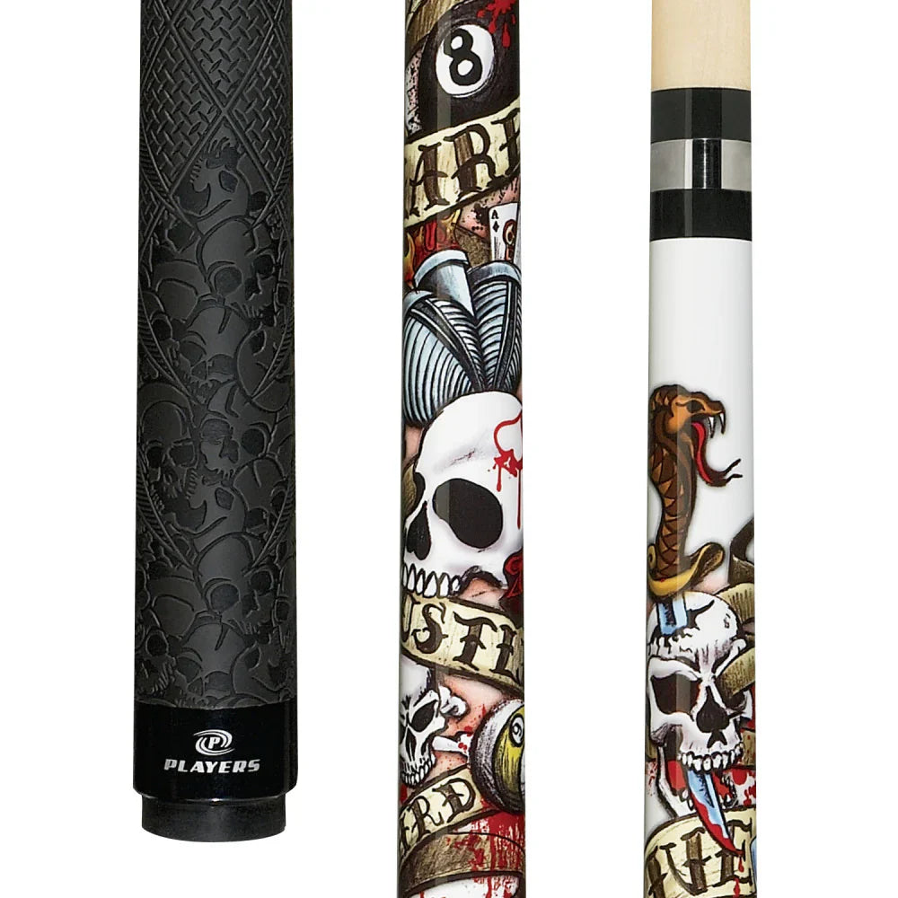 Players Live Hard Hustle Hard Sport Grip Cue