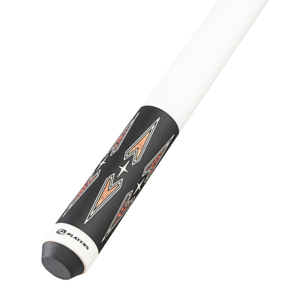 Players Matte Black & White Wrapless Cue