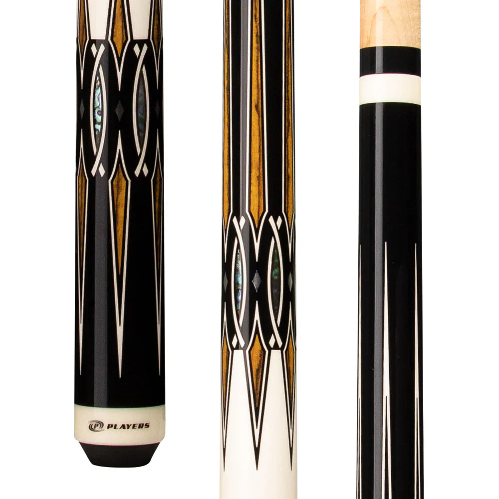 Players White Black & Abalone Wrapless Cue