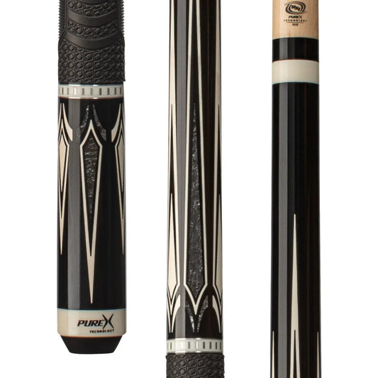 Pure X Black With Silver Crush Cue With MZ Grip