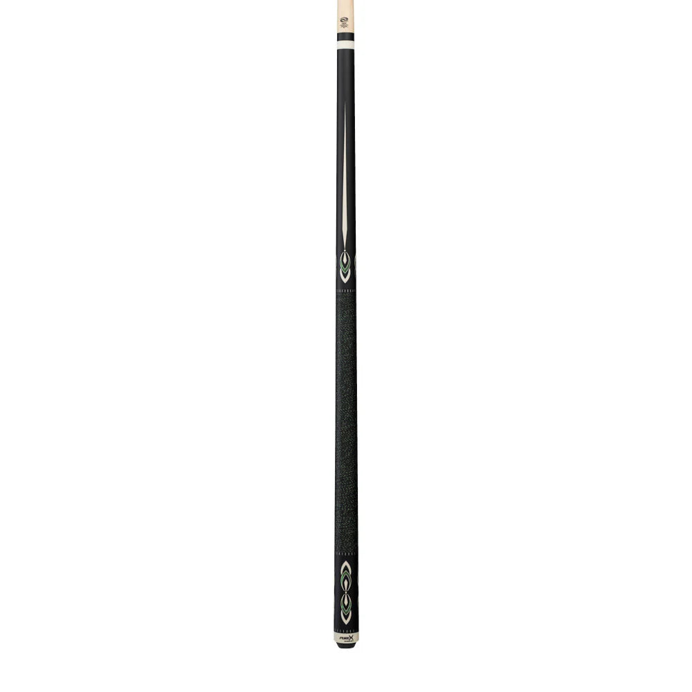 Pure X Matte Black & Malachite/White Cue with Black & Green Linen Wrap
