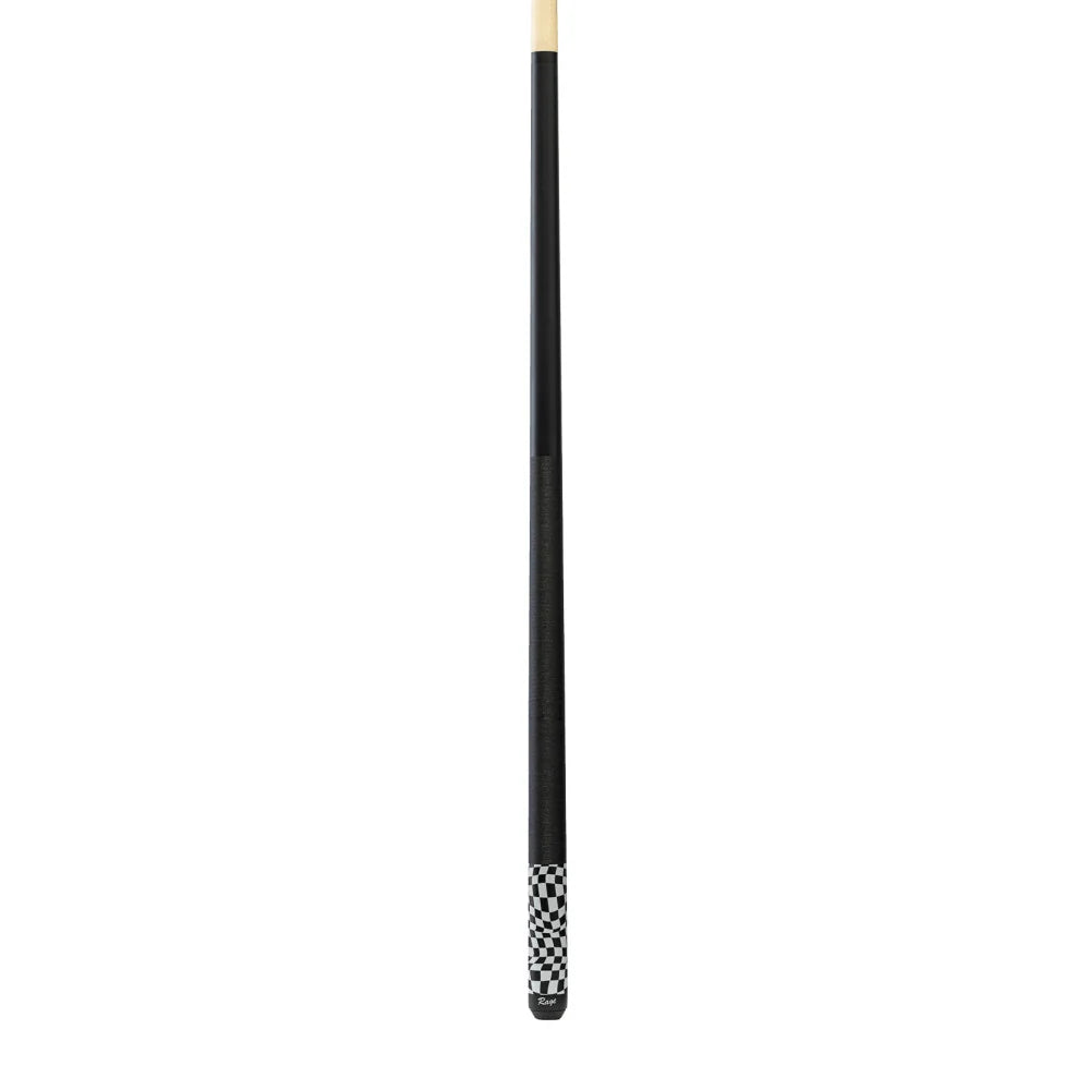 Rage Black Checker Flag Cue with Black Linen Wrap