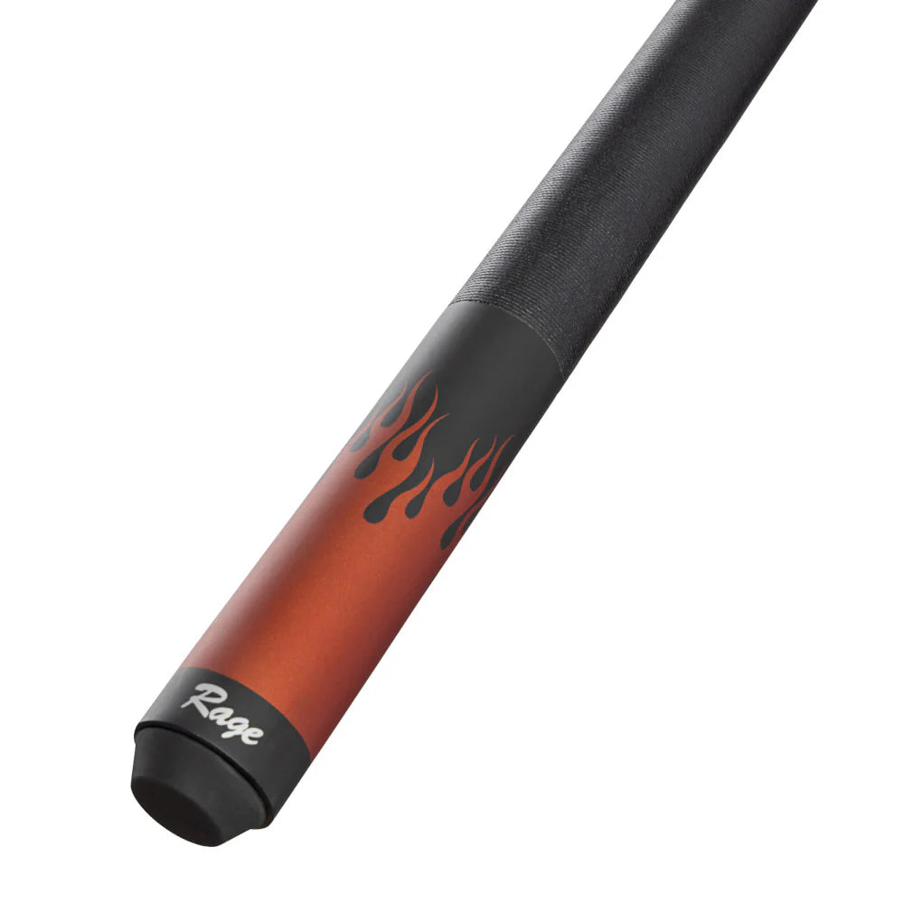 Rage Black Flames Cue with Black Linen Wrap