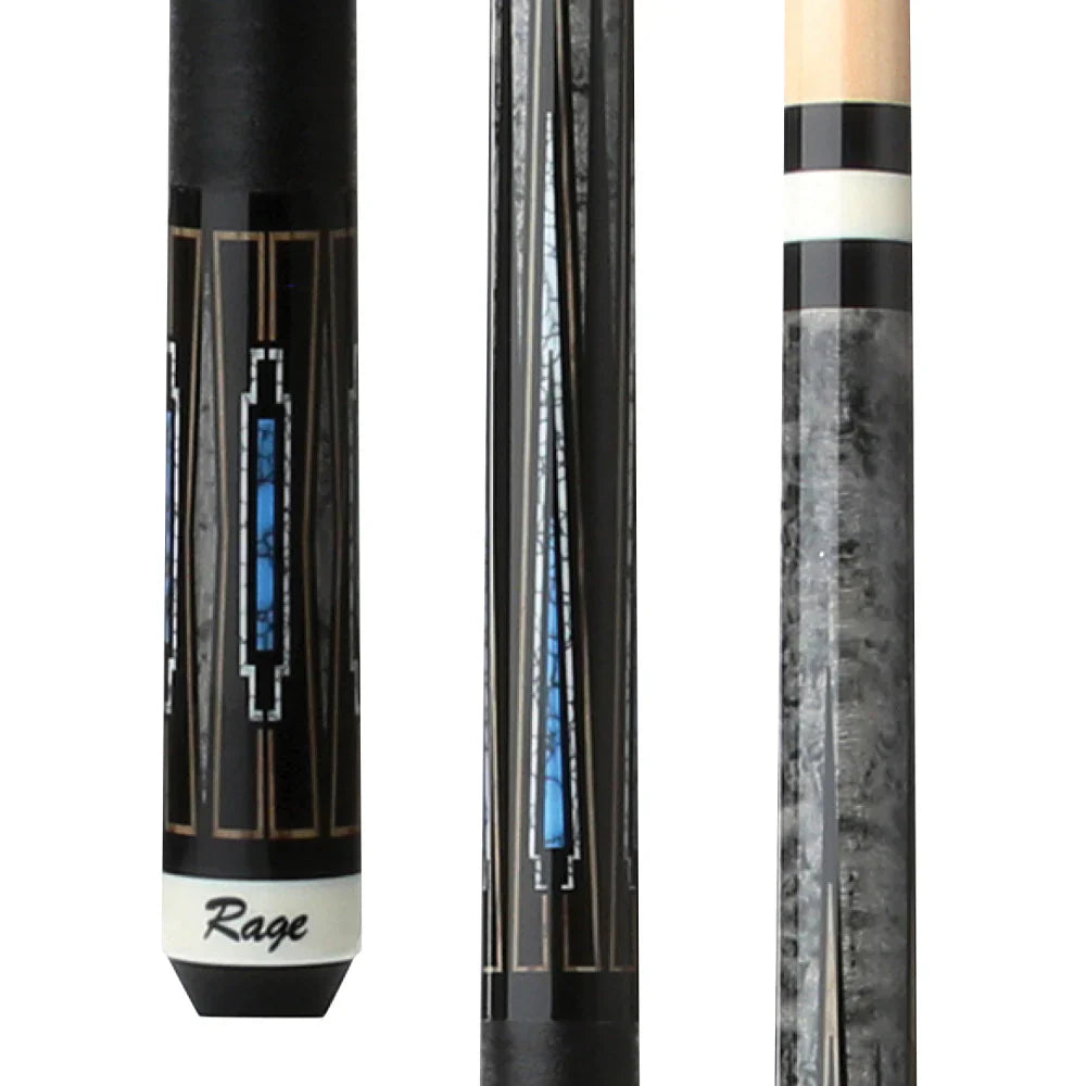 Rage Blue Deco Cue With Black Nylon Wrap