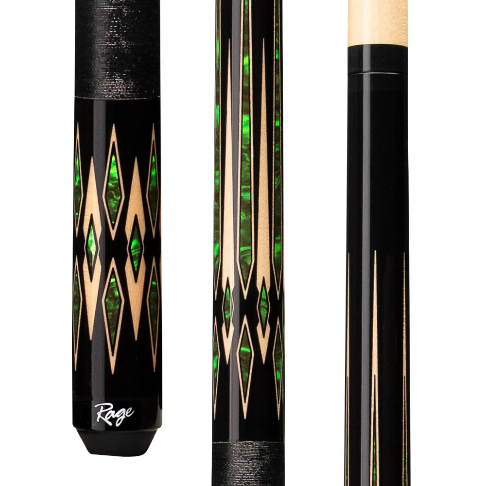 Rage Emerald Emperor Cue With Black Nylon Wrap