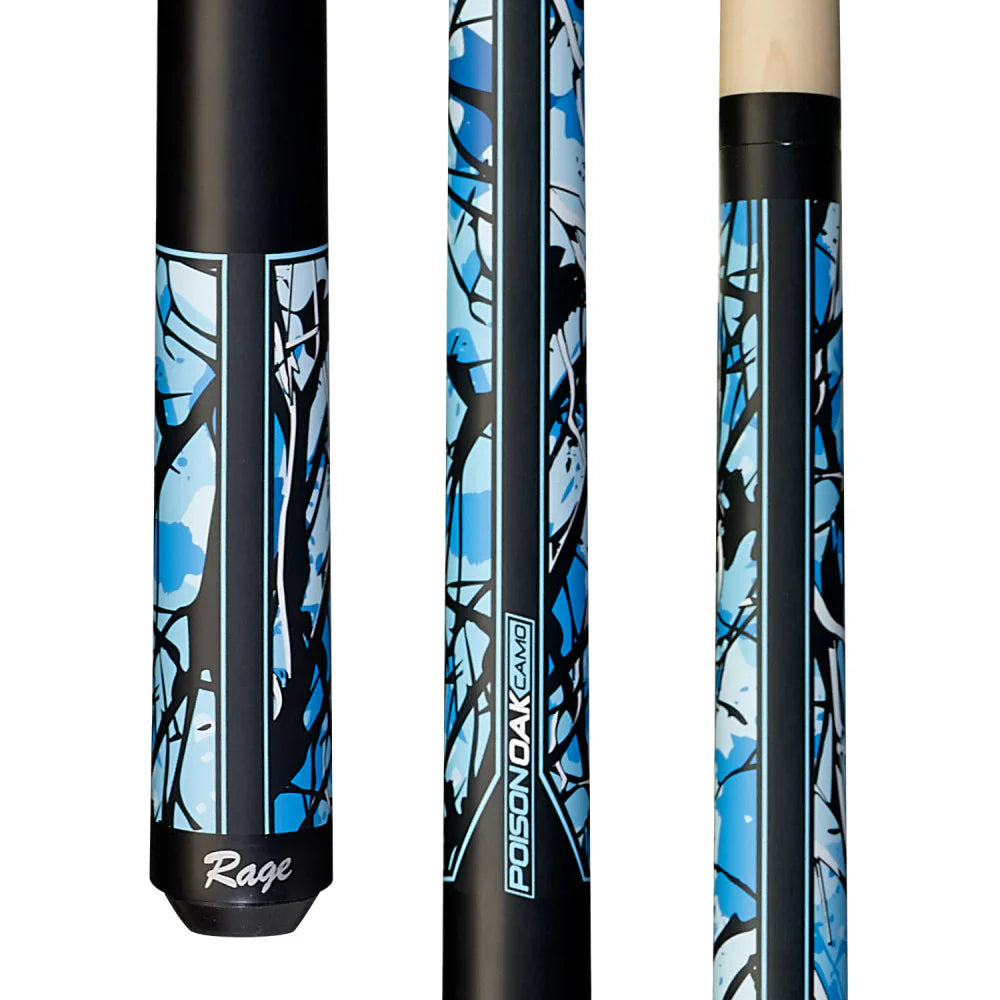 Rage Matte Blue Poison Oak Camo Wrapless Cue