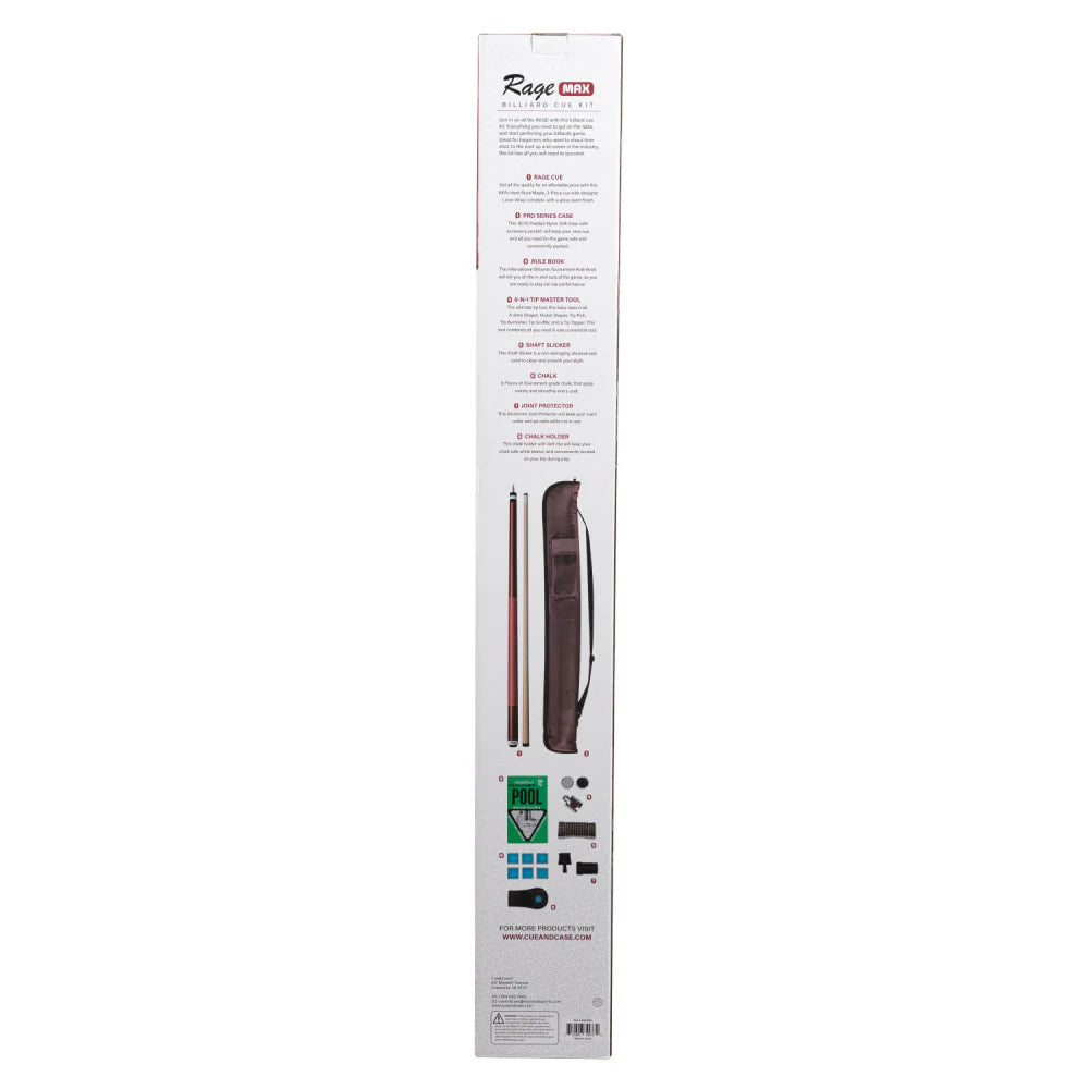 Rage Max Billiard Cue Kit - Linen Wrap