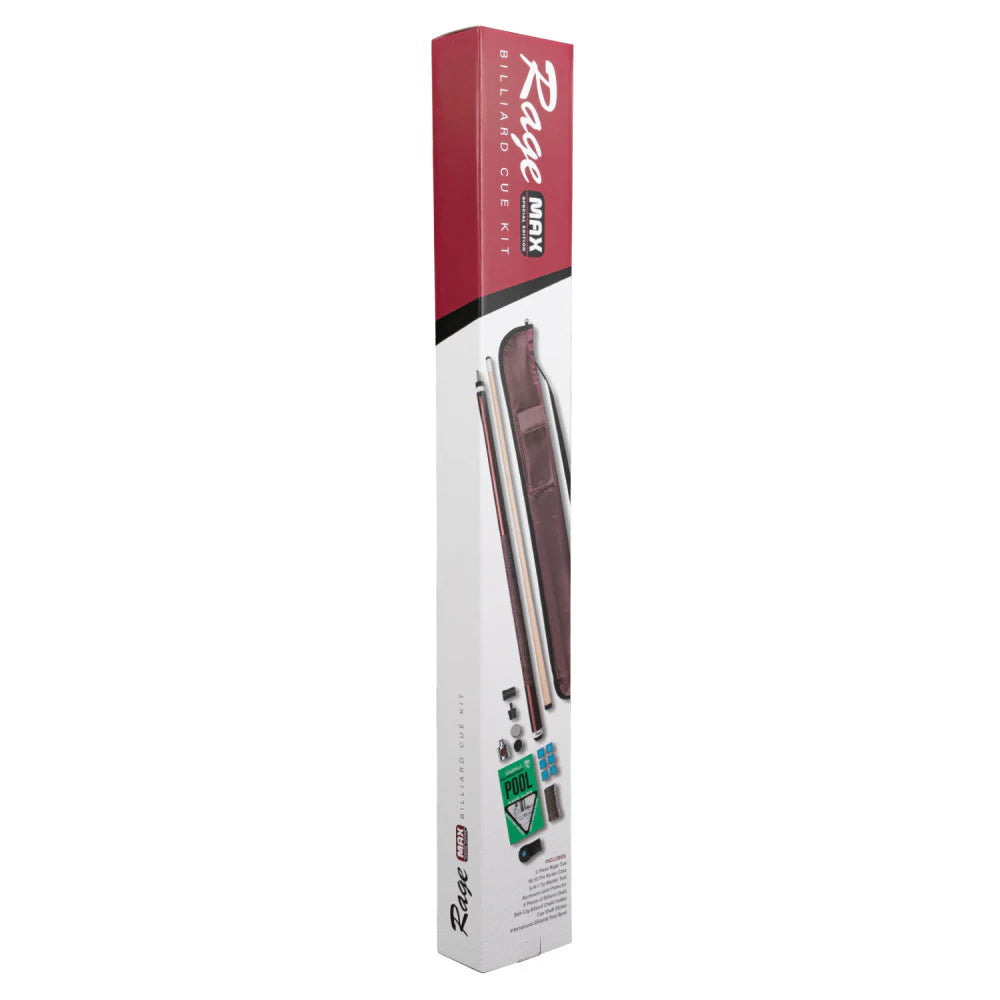 Rage Max Billiard Cue Kit - Lizard Embossed Leather Wrap