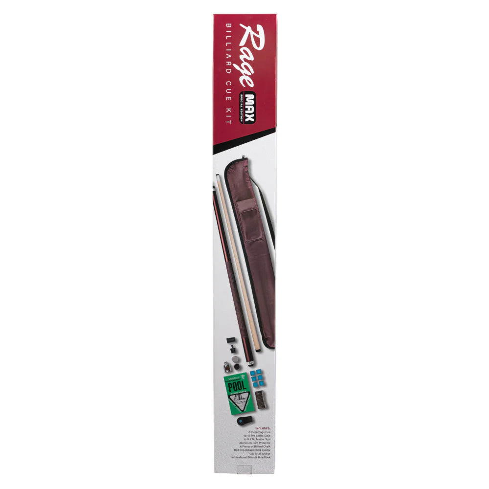Rage Max Billiard Cue Kit - Lizard Embossed Leather Wrap