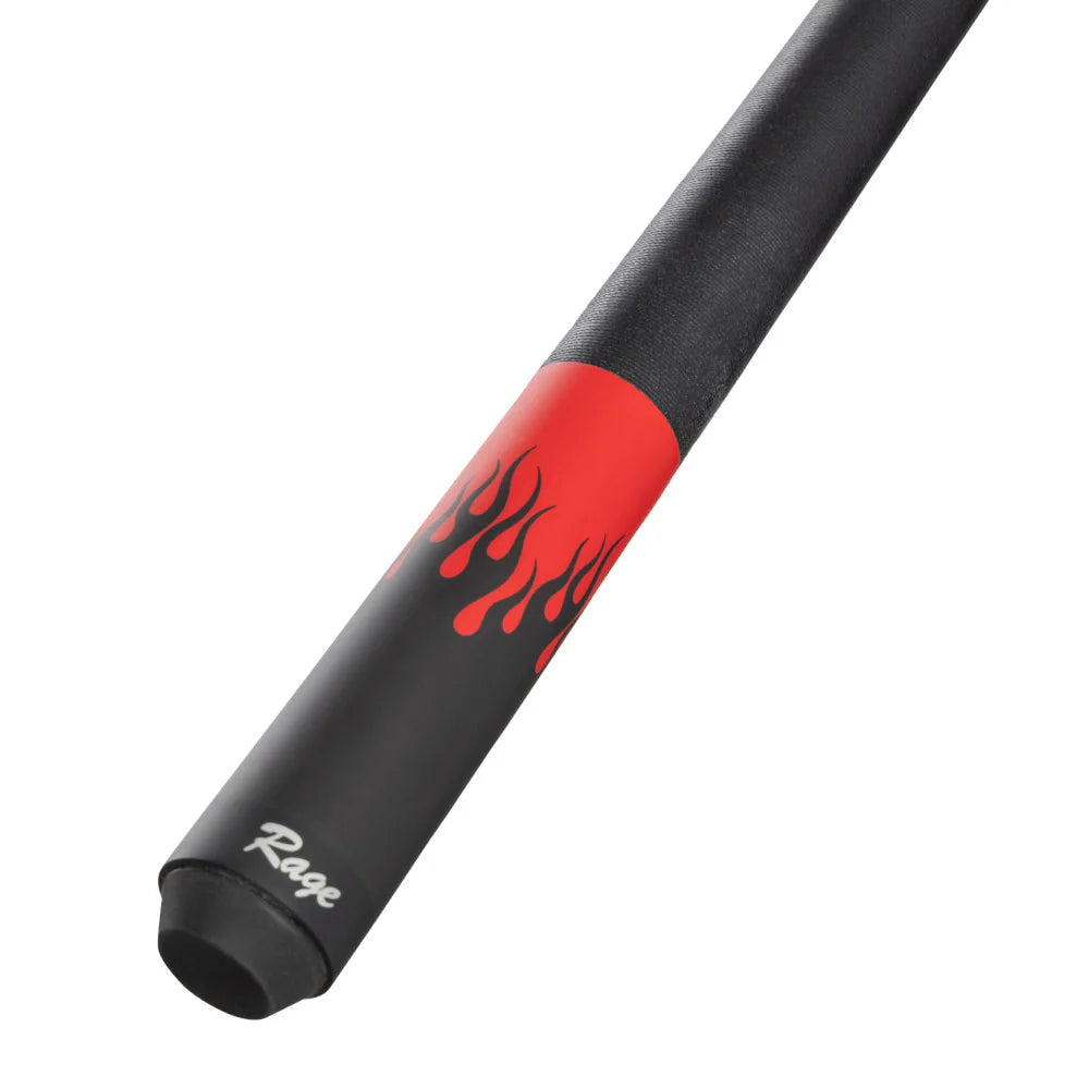 Rage Orange Flames Cue with Black Linen Wrap