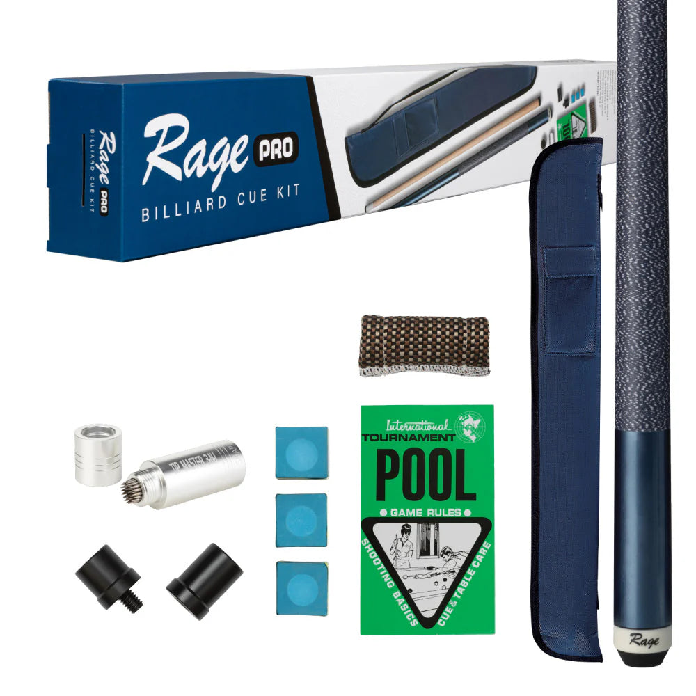 Rage Pro Billiard Cue Kit - Linen Wrap