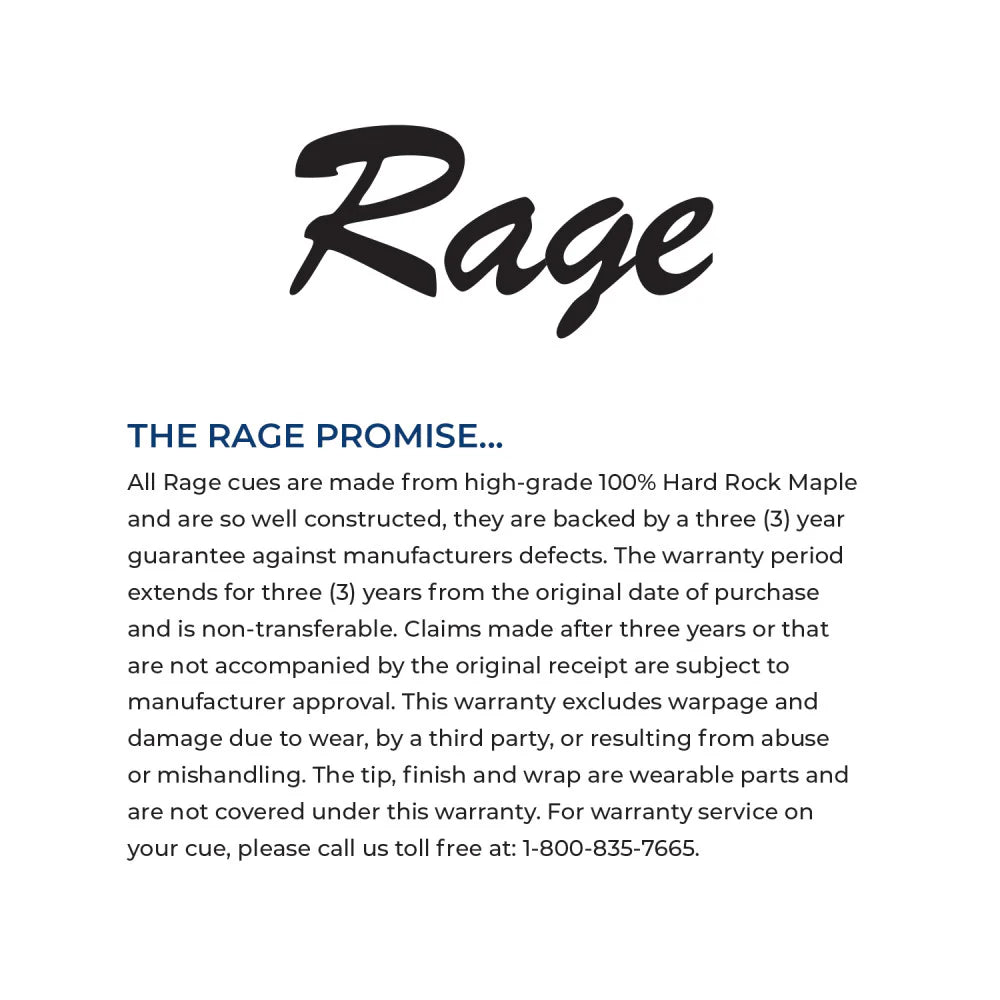 Rage Heavy Hitter 25 Oz Jump/Break Cue - Matte Black Finish