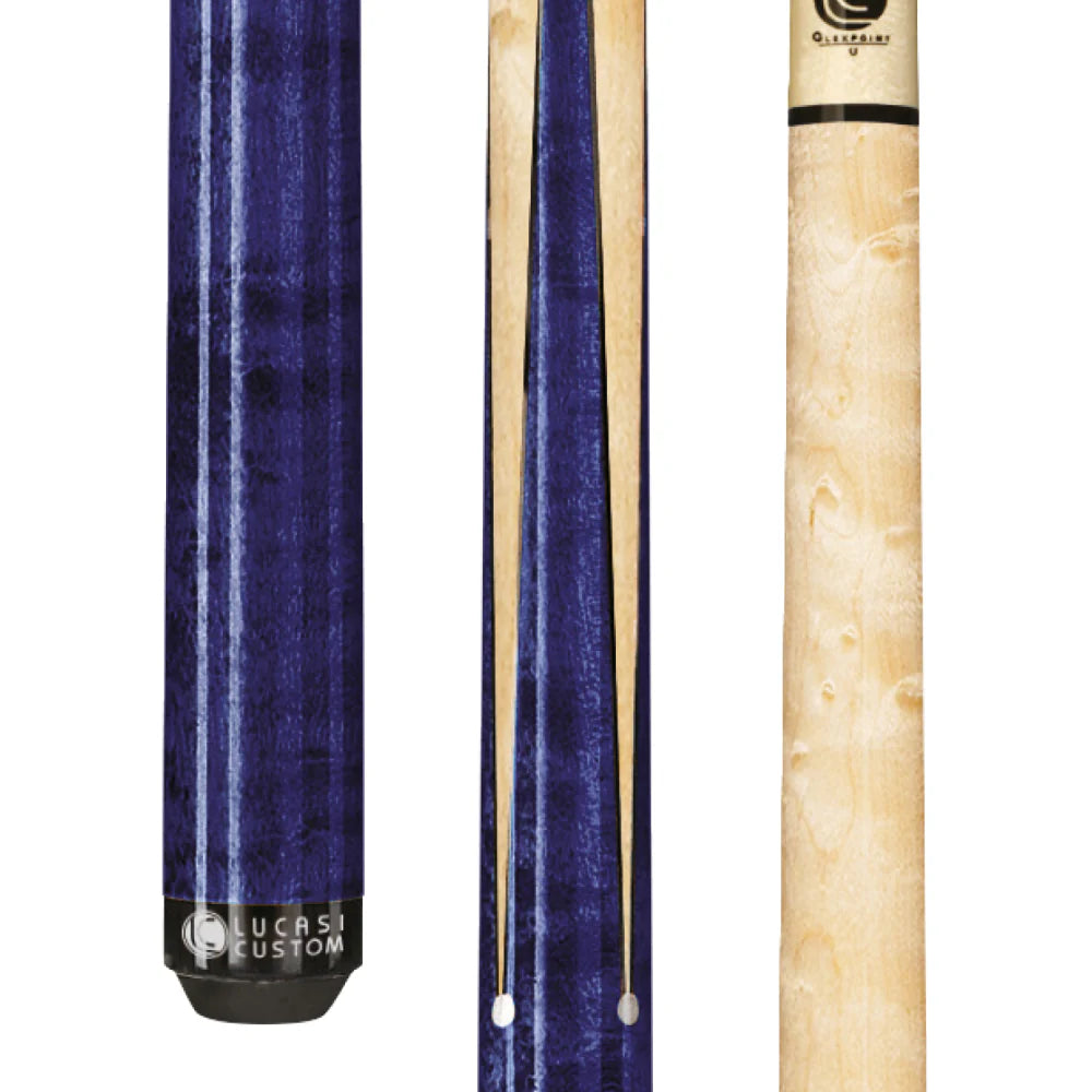 Lucasi Custom Blue Maple Sneaky Pete Wrapless Cue
